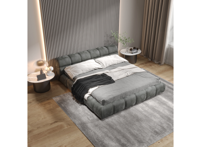 Low Grey Bedroom Bed Designer Double Bed Modern Style