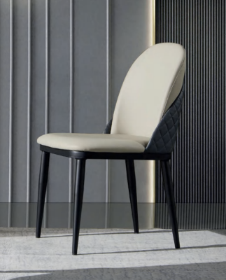 White-Grey Single Modern Dining Room Chairs Armchair Wood Furniture