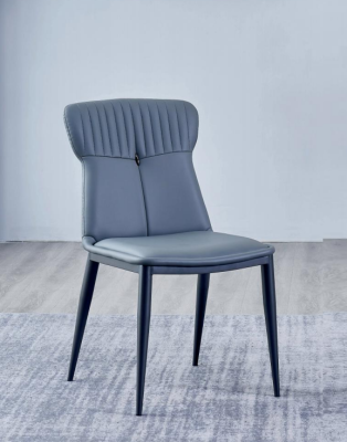 Faux leather seat designer dining room blue chair upholstered chairs single-seater