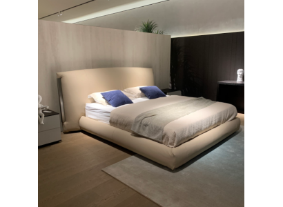 Beige Modern Double Bed Designer Bed Bedroom Furniture Wooden Frame