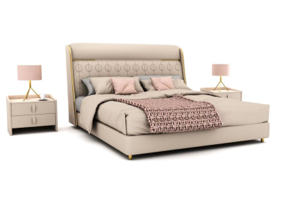 Luxurious beige bedroom bed stylish bedroom wooden furniture