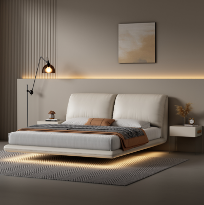 White wall bed, bedroom designer, wooden frame furniture, double beds