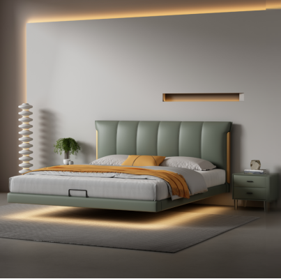 Green wall bed designer bedroom beds leather beds textile beds