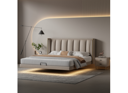 White bedroom double bed designer luxury furniture wooden frame beds