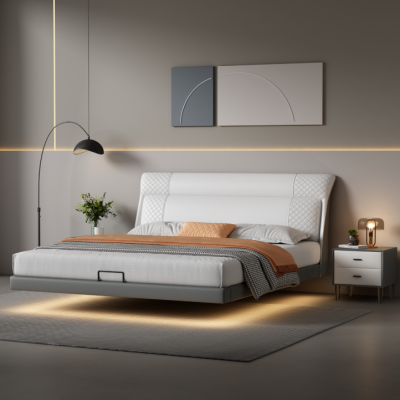 White bedroom bed designer leather beds fabric beds double beds