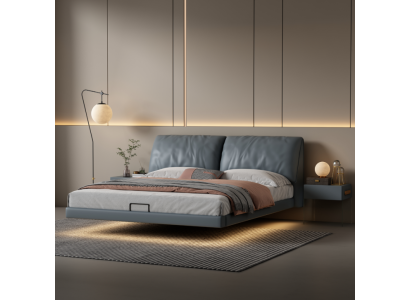 Gray bedroom designer beds wooden frame modern luxury furniture