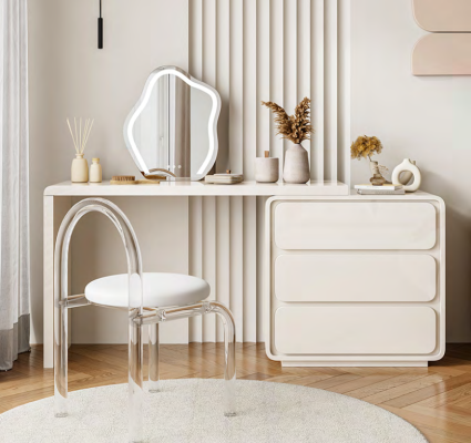 White Modern Dressing Table Designer Vanity Table With Drawers New