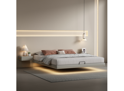 Gray bedroom wall bed designer beds luxury wood double beds