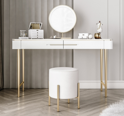 White dressing table designer vanity table 2x drawers dressing chest