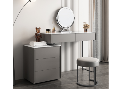 Gray dressing table designer bedroom furniture wood luxury vanity table