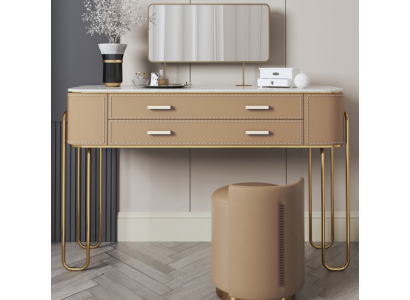 Brown dressing table designer makeup vanity with drawers luxury furniture