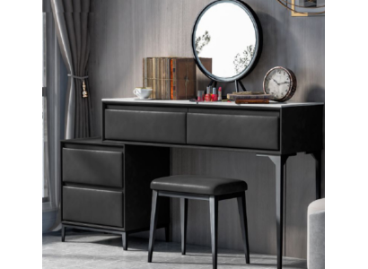 Bedroom dressing table vanity black and drawers chair