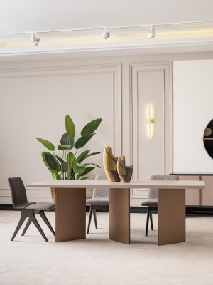 Dining room dining set dining room furniture dining table dining nook 9-piece wood beige.