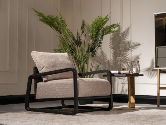 Group Living Room Set 3-piece Armchair Side Table Cabinet Gray Relax