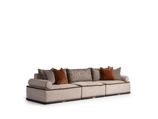Four-seater sofa, 4-seater couch, fabric sofa, upholstered sofa, modern, grey