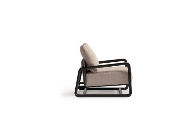 Armchair Recliner Single-Seater Beige Wood Living Room Design