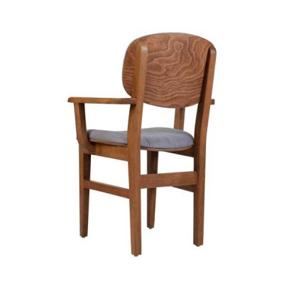 Gray Brown Wooden Chair Designer Chairs Luxury Dining Room Armrest Chair