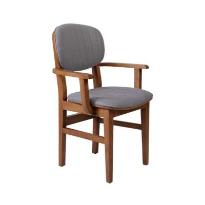 Gray Brown Wooden Chair Designer Chairs Luxury Dining Room Armrest Chair