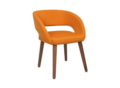 Orange dining chair, single-seater, upholstered armrest chairs, chair, wooden chairs.