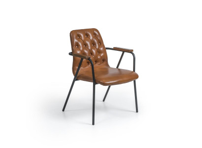 Designer chair with armrests brown dining chair luxury furniture new design