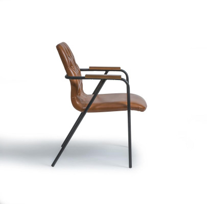 Designer chair with armrests brown dining chair luxury furniture new design