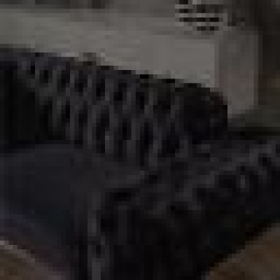 Black Chesterfield Luxury Sofa Modern Couch Stainless Steel Legs New Furniture