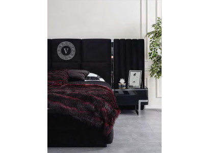 Black nightstand bedroom furniture luxury designer side table set of 2.