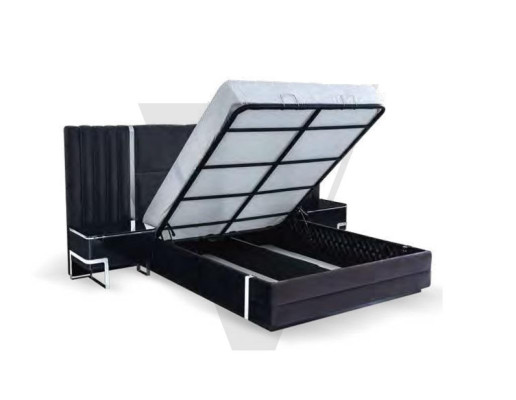 Black nightstand bedroom furniture luxury designer side table set of 2.