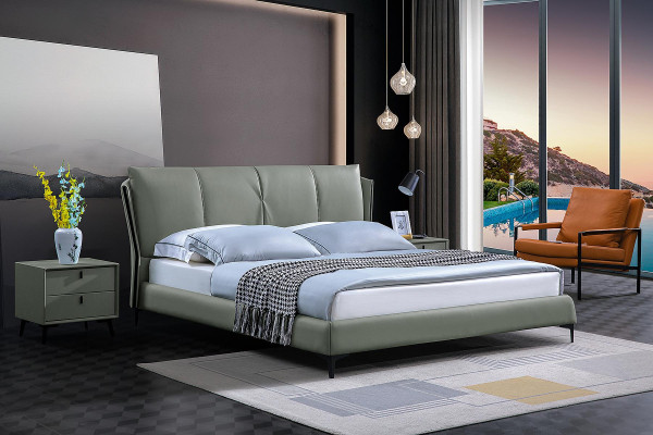 Bed Leather 2x Nightstand 3-Piece Bedroom Set Furniture Modern Luxury Beds New