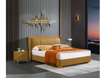 Bedroom set bed nightstand design modern beds group leather