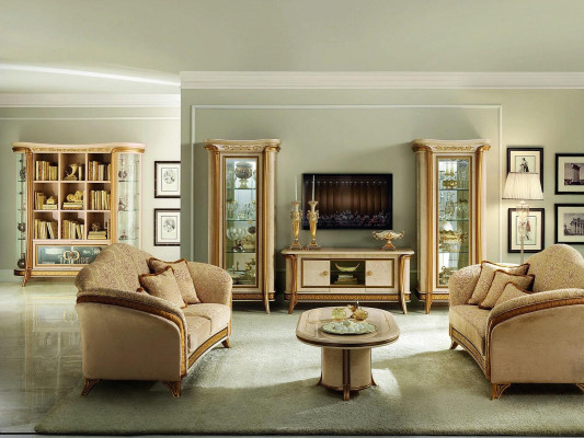 Living room sideboard 2x showcase 3-piece wall unit furniture arredoclassic set design