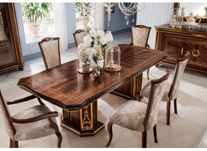 Furniture Table + 8x Chair Sets Dining Room Set Wood Complete Baroque