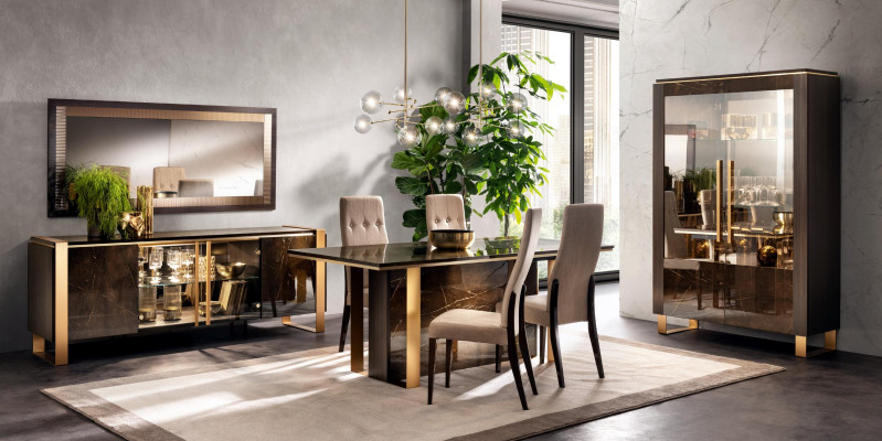 Dining table chairs sideboard 8-piece dining room set group suite table arredoclassic