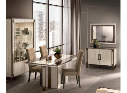 Dining room set 3-piece. Dining table, display cabinet, sideboard modern dining room furniture set Italy