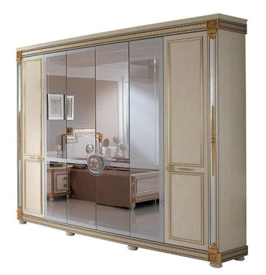 Classic cabinets, wardrobe, wall unit, wardrobe, 6 doors, wood, new furniture