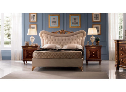 Bed + 2 x Nightstands Bedroom Set Double Bed Baroque Art Nouveau