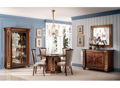 Furniture Table + 4x Chair Sets Dining Room Suite Wood Complete Baroque