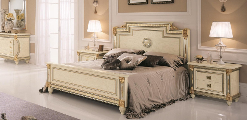 Bed 2x Nightstand Design Bedroom Classic 3-piece Luxury Bed Set Furniture