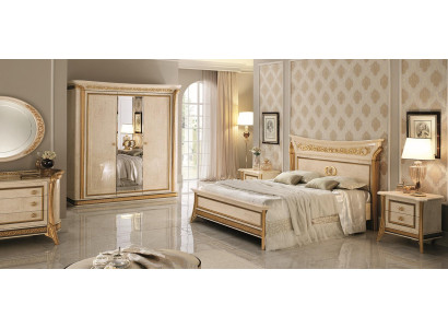 Bed, 2x Nightstands, 3-piece Bedroom Set, Modern Furniture, New ArredoClassic Beds