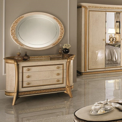 Mirror Dresser Cabinet Dressers Bedroom Set Wood Classic Style 2-piece.