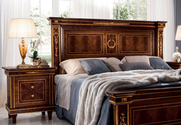 Classic designer wooden bed luxury beds noble baroque rococo marriage