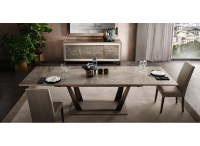Dining table set for dining room and living room, wood design tables, 200x102/294cm