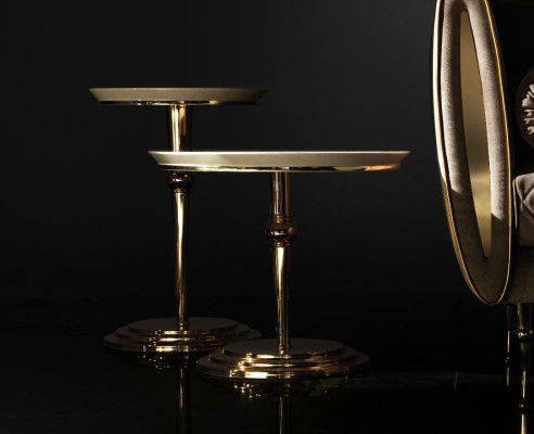 Side table, table, round table, coffee table, royal designer furniture, designer stainless steel