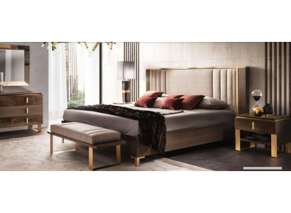 Luxury bedroom bed double bed modern wood leather upholstered beds