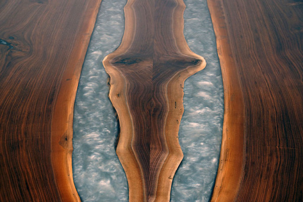 Epoxy resin dining table real wood solid furniture waterfall epoxy table casting resin