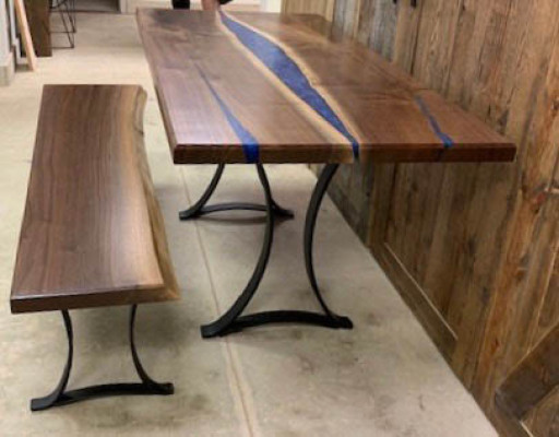 Waterfall table epoxy resin dining table epoxy tables real wood solid furniture