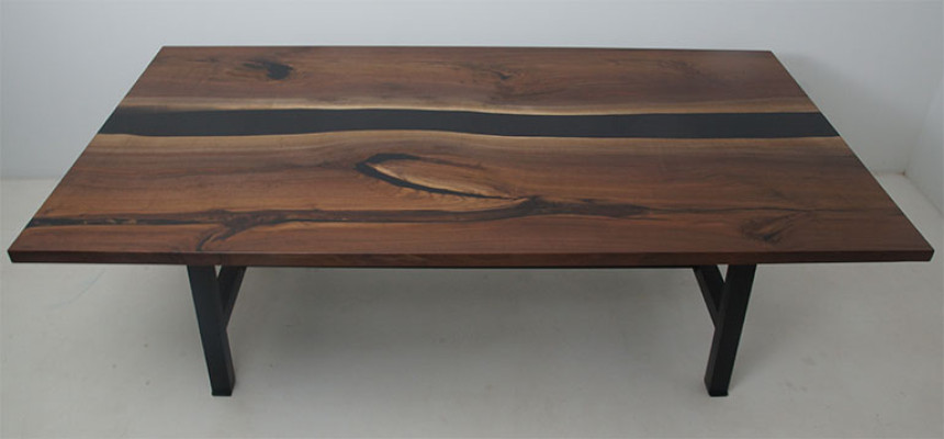 Dining table waterfall tables epoxy resin real wood solid furniture epoxy table new