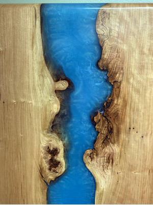 Epoxy resin dining table real solid wood furniture waterfall epoxy table New 200x90