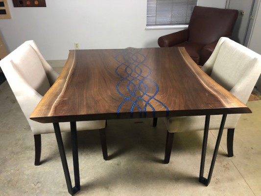 River tables dining table design table modern sea furniture 100x100 epoxy resin ocean