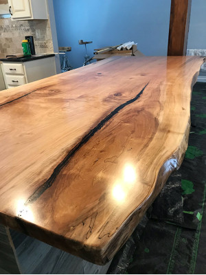 Dining Table Epoxy Resin Real Wood Solid Furniture Waterfall Epoxy Table 240x100cm